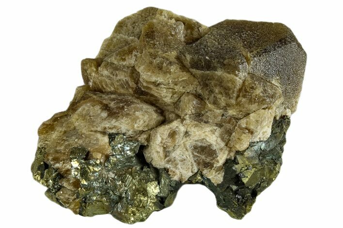 Siderite Crystals on Chalcopyrite - Peru #173395